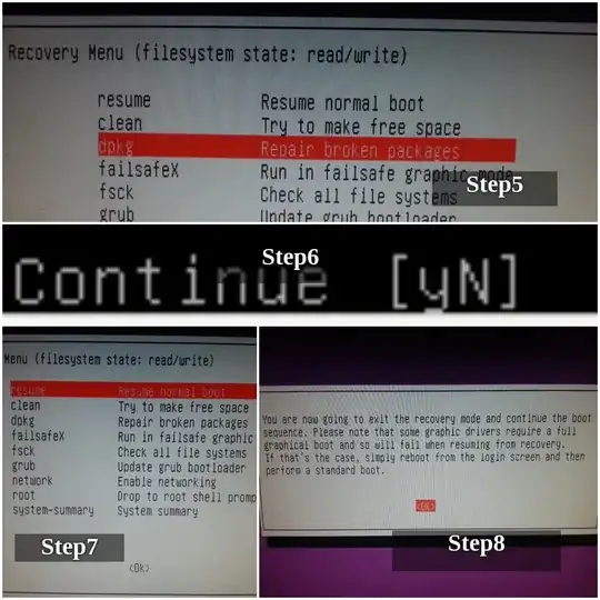 Step 5 to 8 screenshots