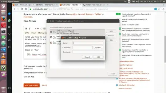 Menu list in Startup