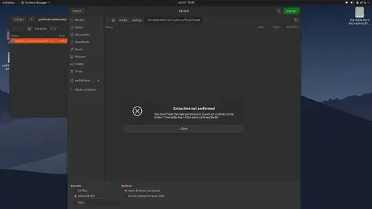 Not able to extract files