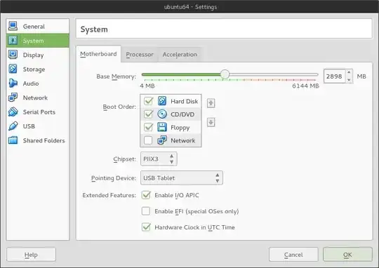 screenshot - look under 'System' for base memory