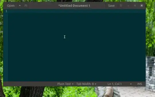 ctrl+shift+e in action, in gedit
