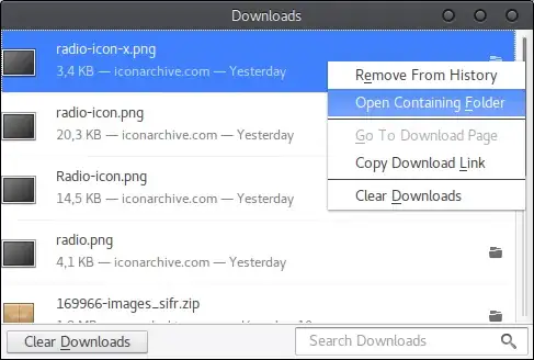 Open containing folder