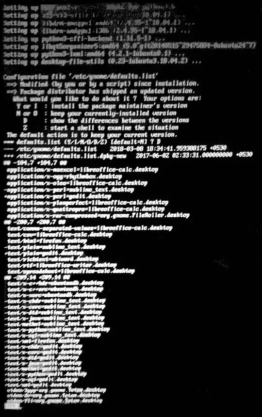 Advanced settings after selecting dpkg fix broken packages