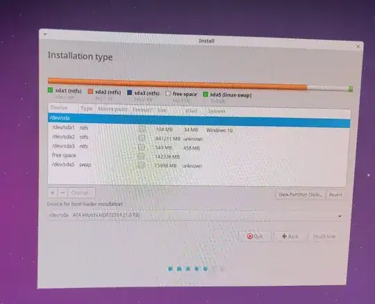 Disk partitions from xUbuntu 20.04 boot