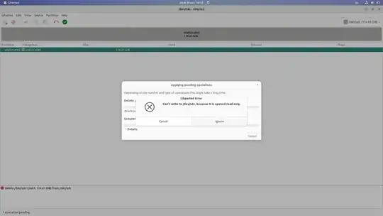 Gparted - trying to delete the partition