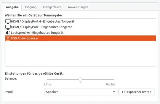 Audio output profile settings ubuntu