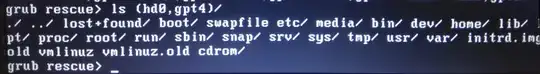 my root file is in (hd0, gpt4)