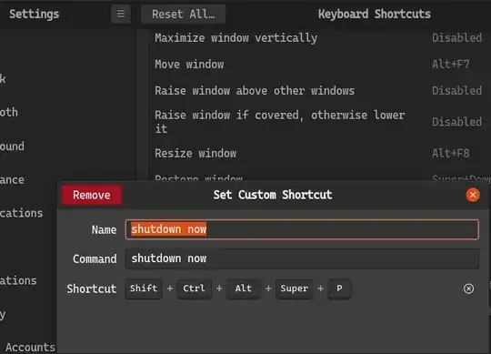Keyboard shortkey screenshot