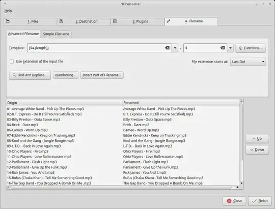 5. Final results showing.