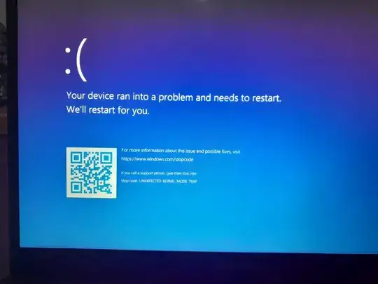 here is the blue screen that I mean