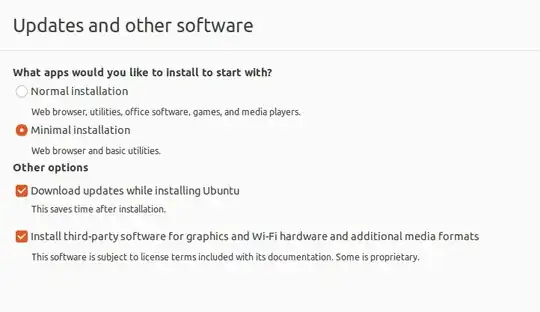 Screenshot of the live install wizard