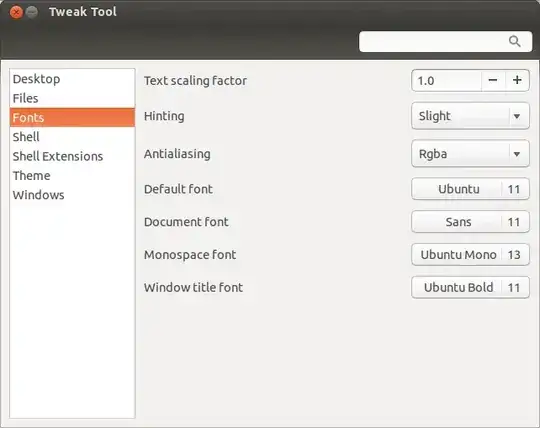 Tweak tool - Fonts