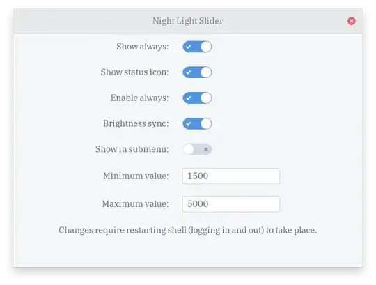 Night Light Slider settings