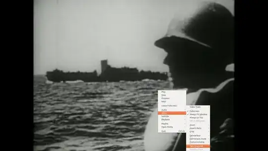 Example of context menu on fullscreen video
