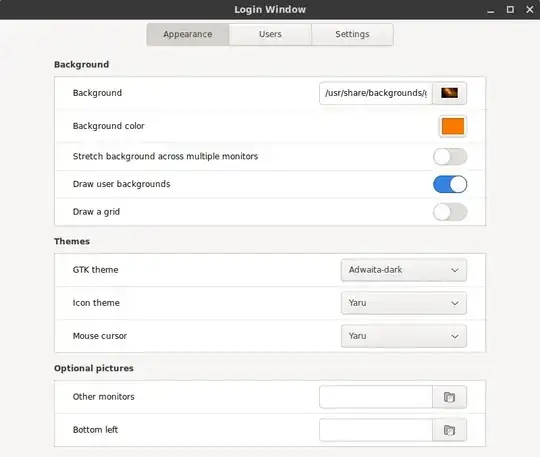 Login Window settings