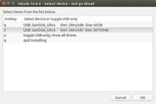 Click on the USB drive to make persistent