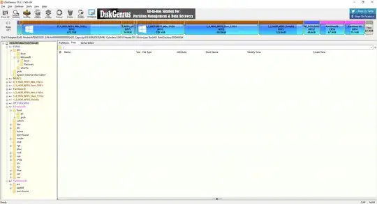 Diskgenius screenshot of sda