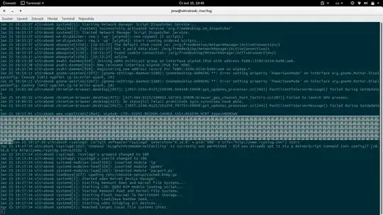 screenshot of the syslog file
