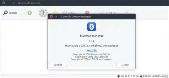 Bluetooth Manager main window