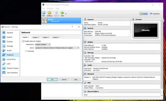 bridged adapter selected