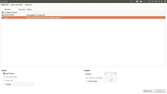 Screenshot, the problematic entry is highlighted
