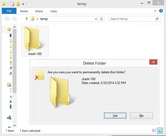 permanently deleting a trash folder from Ubuntu, in Windows