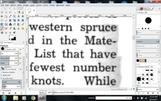 screenshot of gimp window