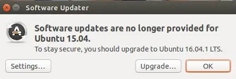 Software Updater Upgrade Dialog Box