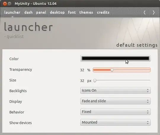Screenshot of MyUnity, clicking colour bar