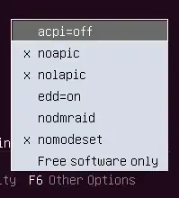 3 kernel options selected with F6