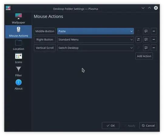 Desktop Folder Settings window