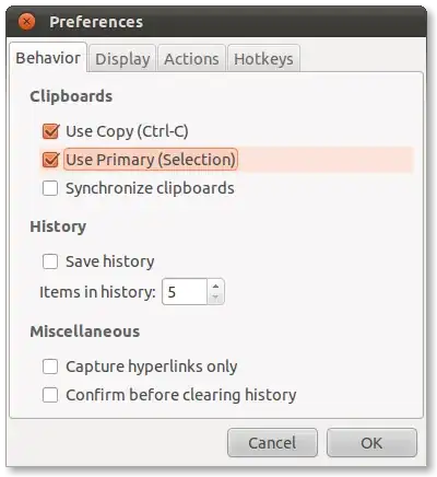 Parcellite Preferences