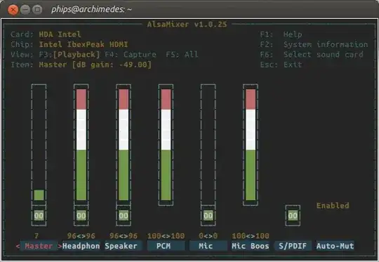 alsamixer screenshot