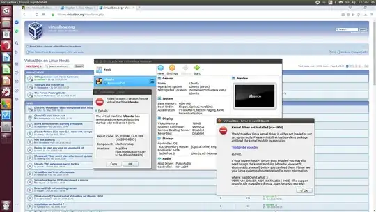 the error that I got