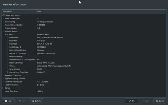 Xserver settings show panned display