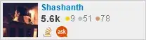 profile for Shashanth on Stack Exchange, a network of free, community-driven Q&A sites
