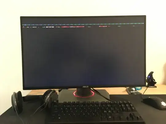 Picture of screen as it freezes on install