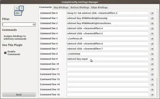 screenshot showing xdotool key super added as command 9
