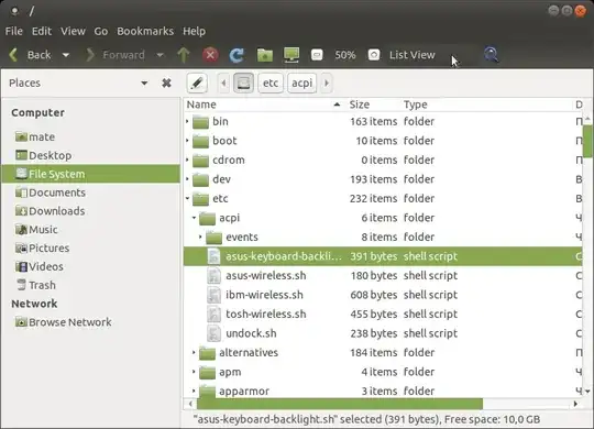 List view with three