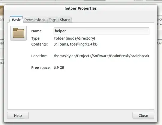 Folder properties, showing that I have 6.9 GB of free space in that particular location