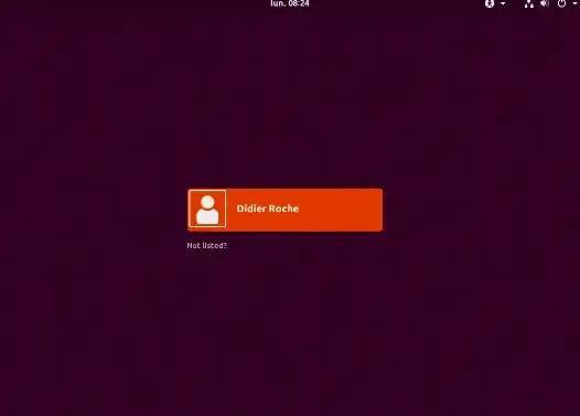 login screen, orange and purple