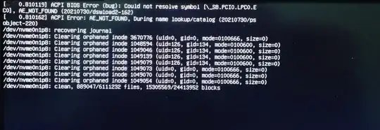 screen capture of the error is here