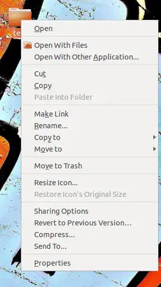 Screenshot of right-click menu