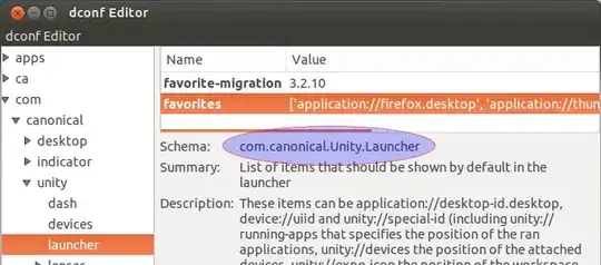 Screenshot highlighting schema field