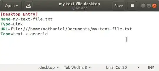 desktop file in Gedit