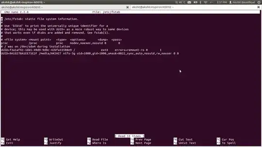 Screenshot of my computer's _fstab_ file