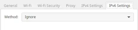 screenshot of IPv6 setting