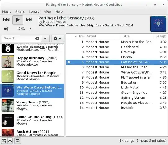 Album Browsing with search
