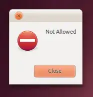 error message saying "not allowed"