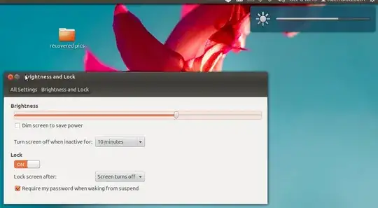 The brightness slider of ubuntu